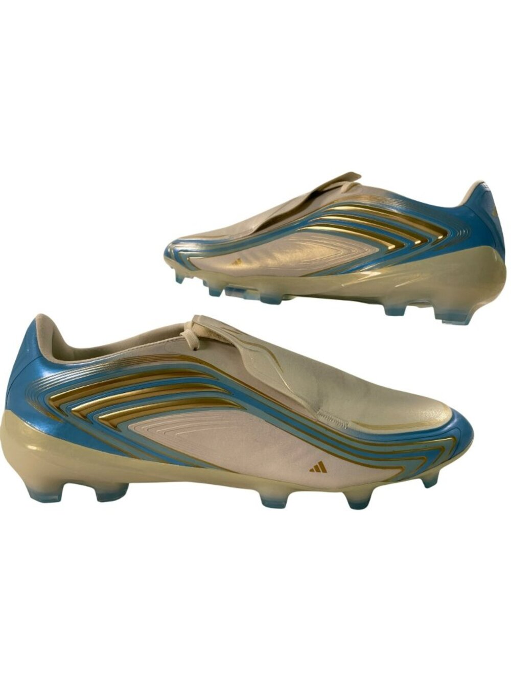 Adidas F50 Messi Pro FG Soccer Cleats Ivory/Blue/Gold US Size 7 Men/8 Women NEW